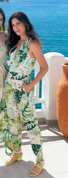 Macacão Jogger estampado em verde