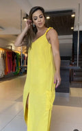 Vestido em viscose amarela - M