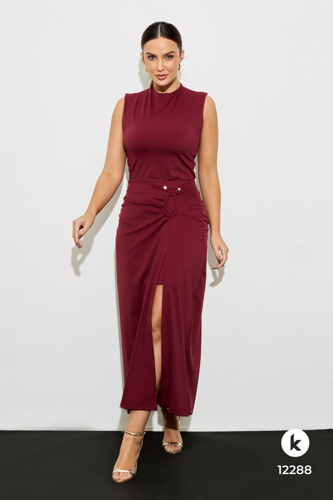 Conjunto de saia e blusa em jersey - G