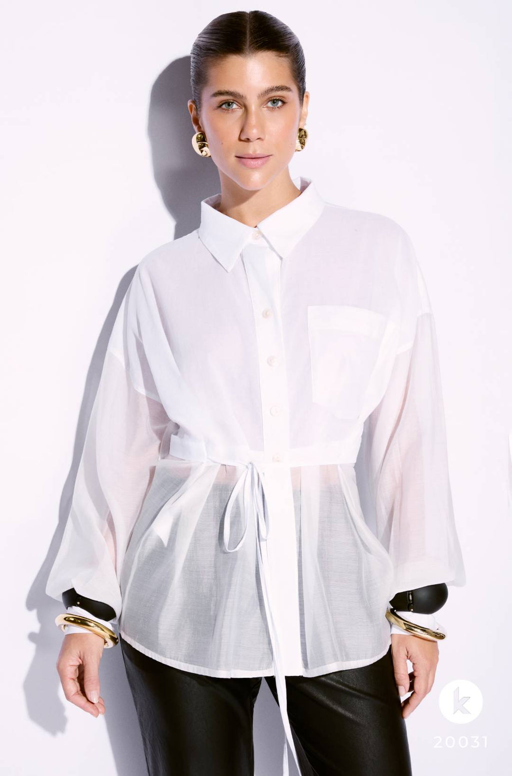 Blusa branca manga longa
