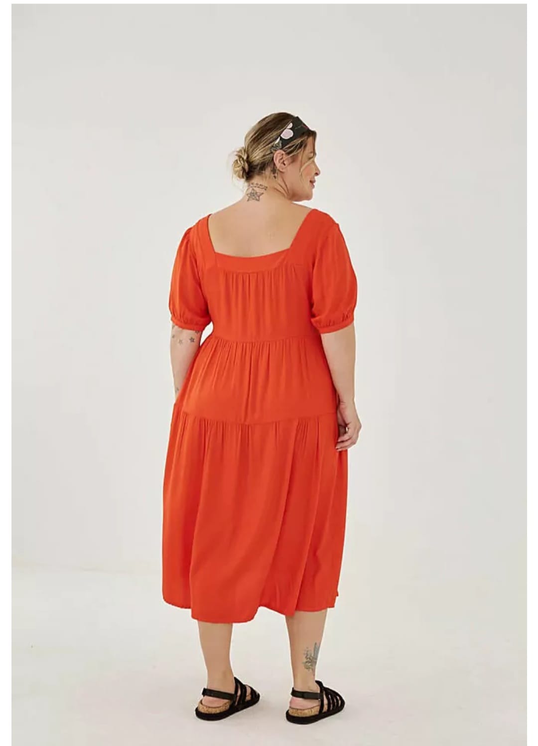 Vestido em viscose texturizada vermelho - 42