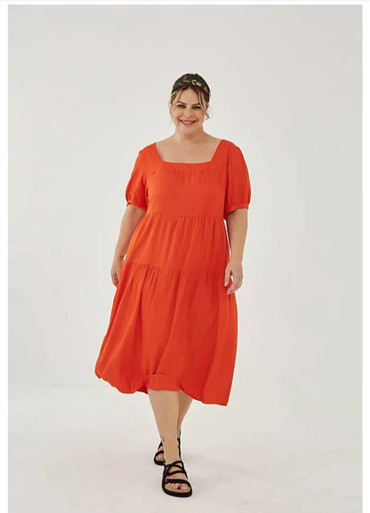 Vestido em viscose texturizada vermelho - 42