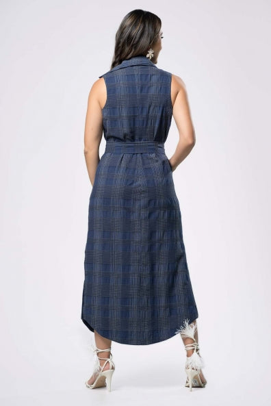 Vestido chemise jeans texturizado - M