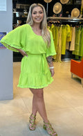 Vestido em viscose lima soltinho - M