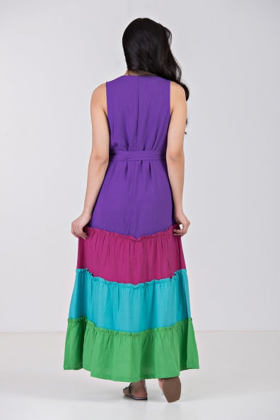 Vestido longo colorido - G