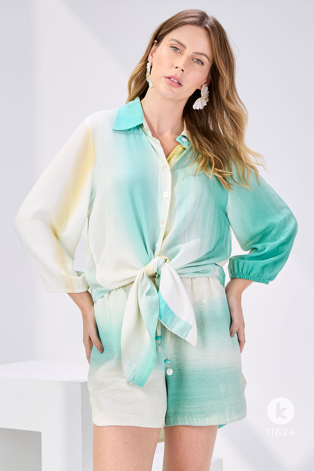 Conjunto de bermuda e camisa manga longa - P