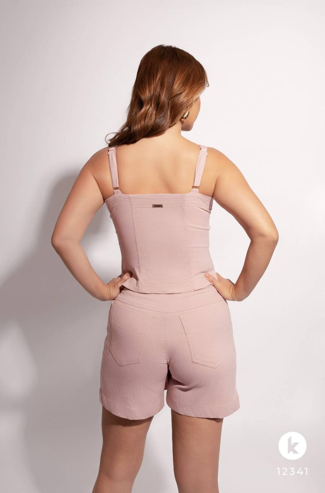 Conjunto de short saia rosê