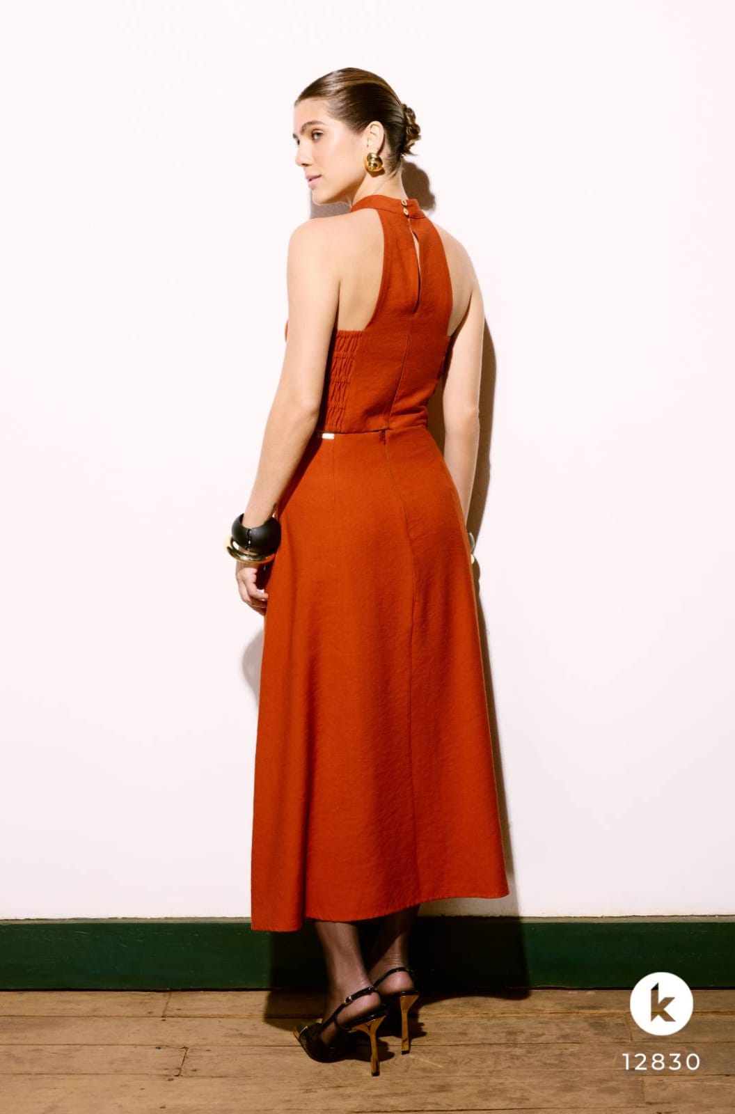 Conjunto de saia e blusa terracota - M