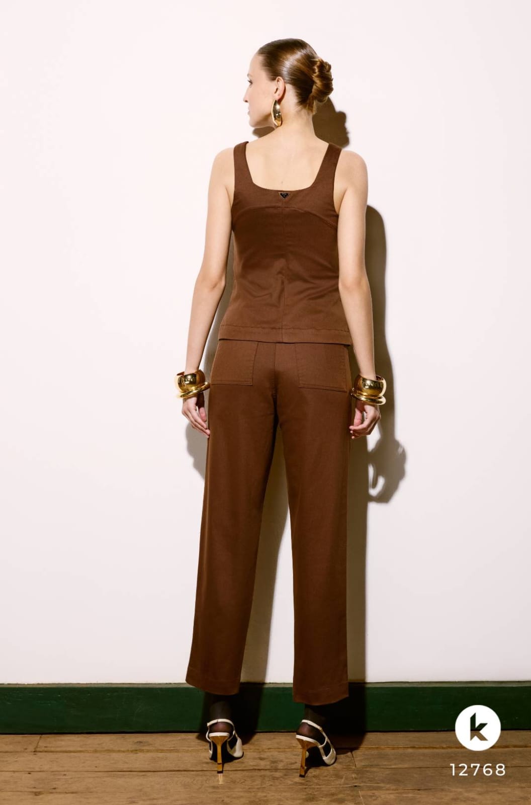 Conjunto de calça e blusa marrom - GG