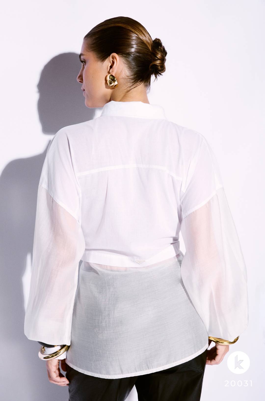 Blusa branca manga longa