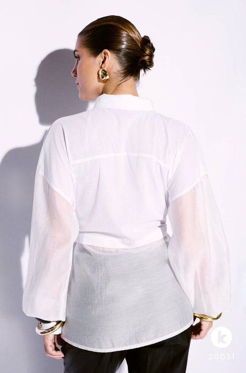 Blusa branca manga longa