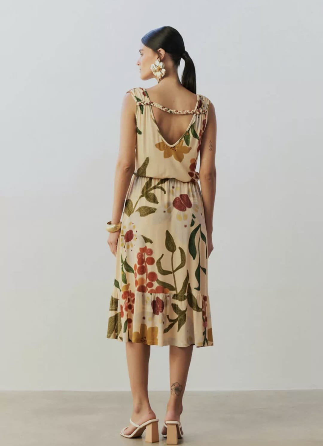 Vestido estampado em malha tricô
