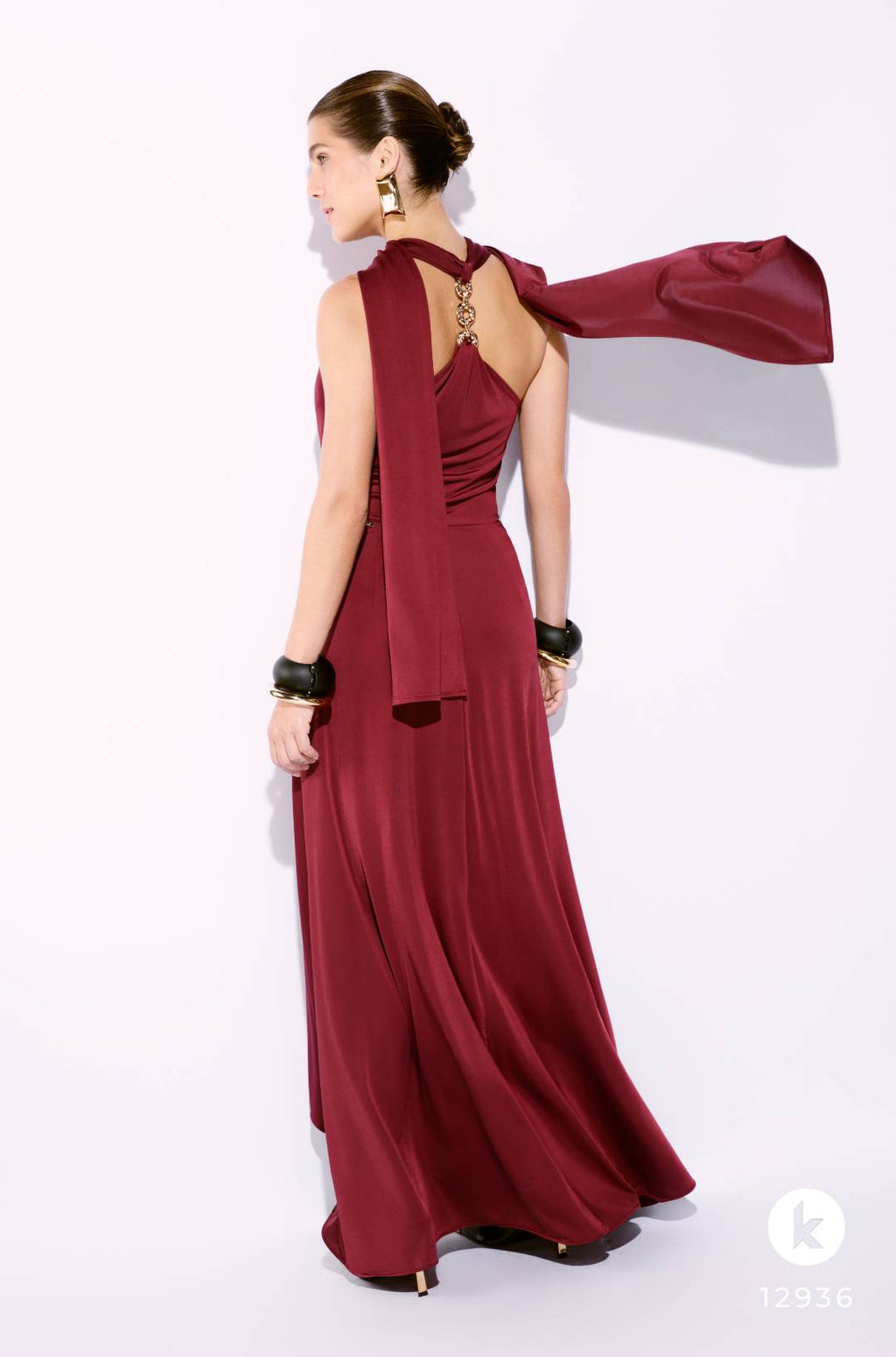 Vestido em jersey vinho- G