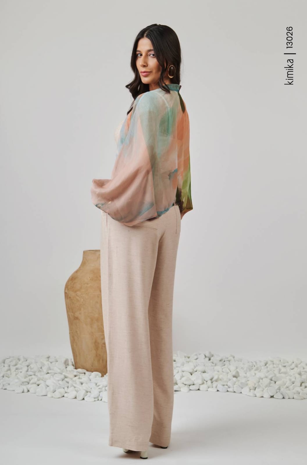Conjunto de calça, cropped e kimono - GG
